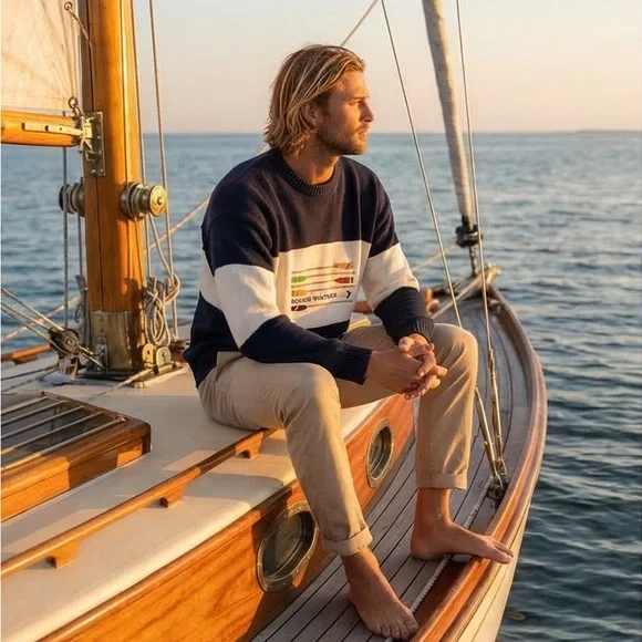 Vintage GANT Rough Weather Embroidered Coastal Sweater - Nautical Preppy - XL - Picture 2 of 13